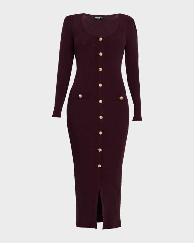 Andolina Rib-Knit Midi Dress